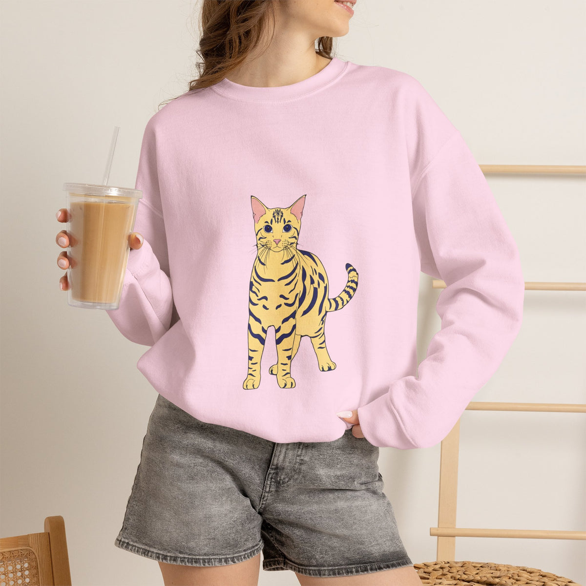 Bengal Cat cartoon Unisex Heavy Blend™ Crewneck Sweatshirt