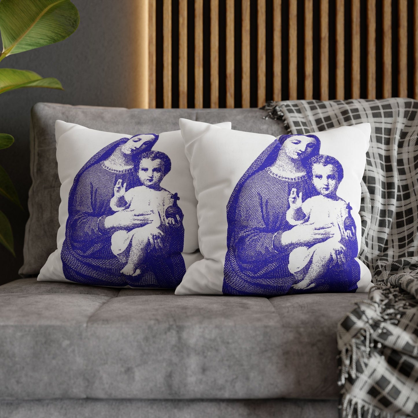 Saint Mary Square Poly Canvas Pillowcase
