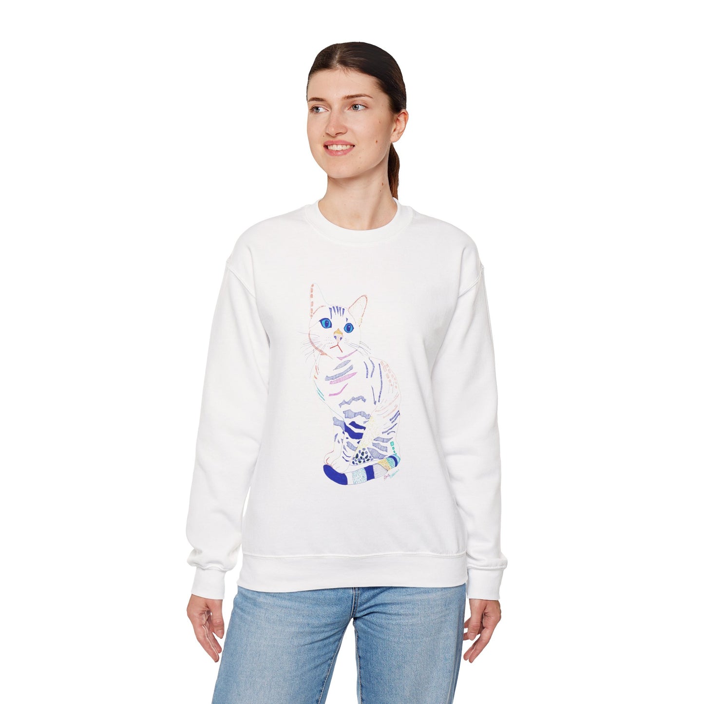 Cat Lover Sweatshirt, Cozy Cat Design, Cute Gift for Cat Owners, Unisex Crewneck, Pet Lover Apparel, Perfect for Everyday Comfort