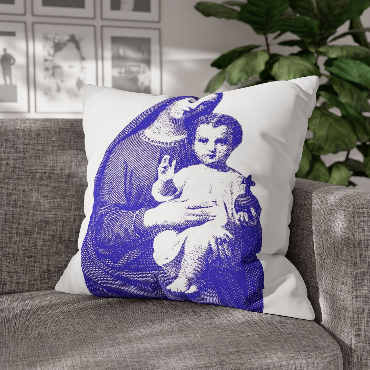 Saint Mary Square Poly Canvas Pillowcase