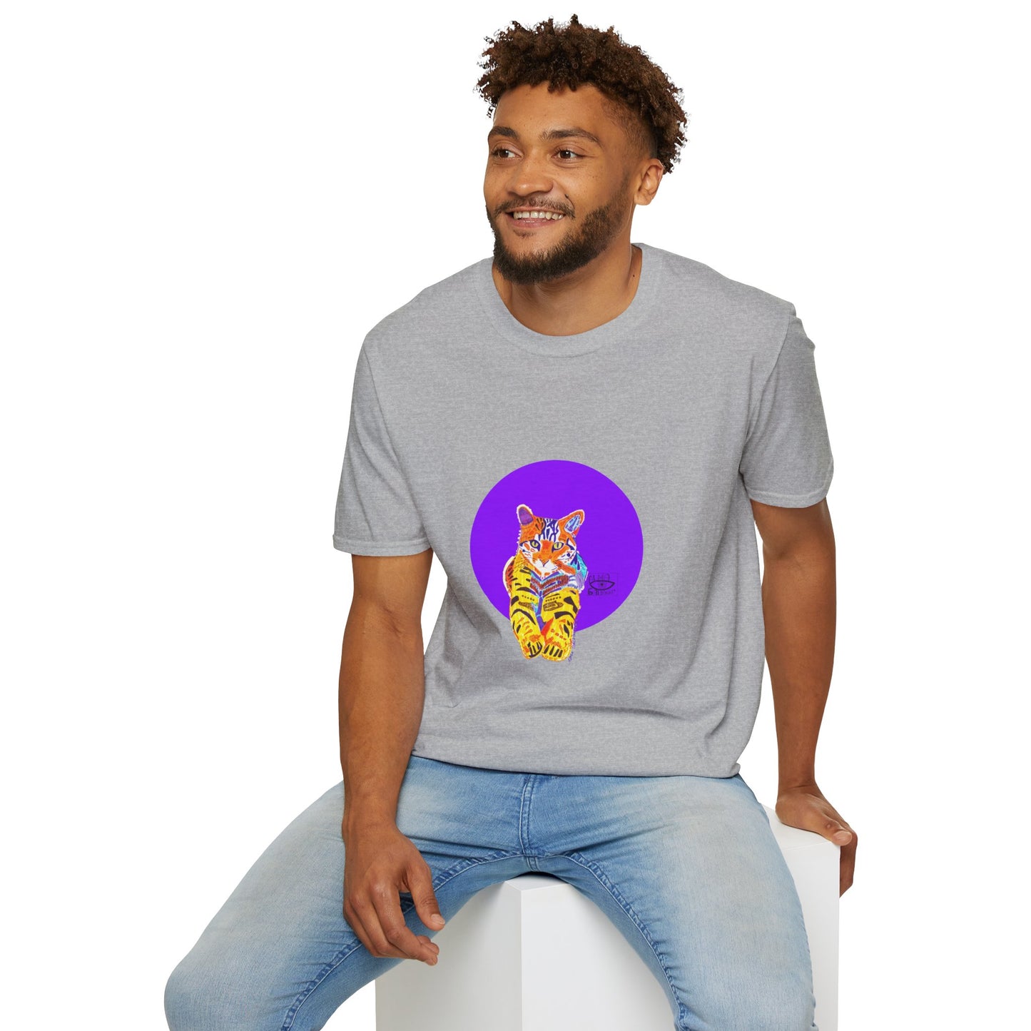 Vibrant Tiger Graphic T-Shirt, Colorful Art Tee for Animal Lovers, Unique Gift for Birthdays and Special Occasions, Unisex Softstyle Tee