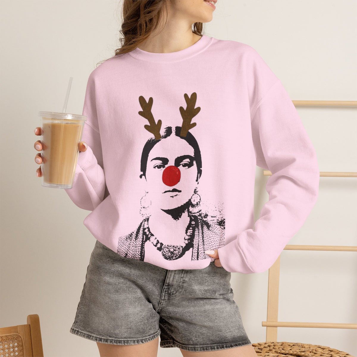 Frida on Christmas Unisex Heavy Blend™ Crewneck Sweatshirt