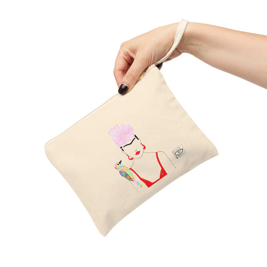 Frida Kahlo-Inspired Accessory Zipper Pouch – Stylish and Functional