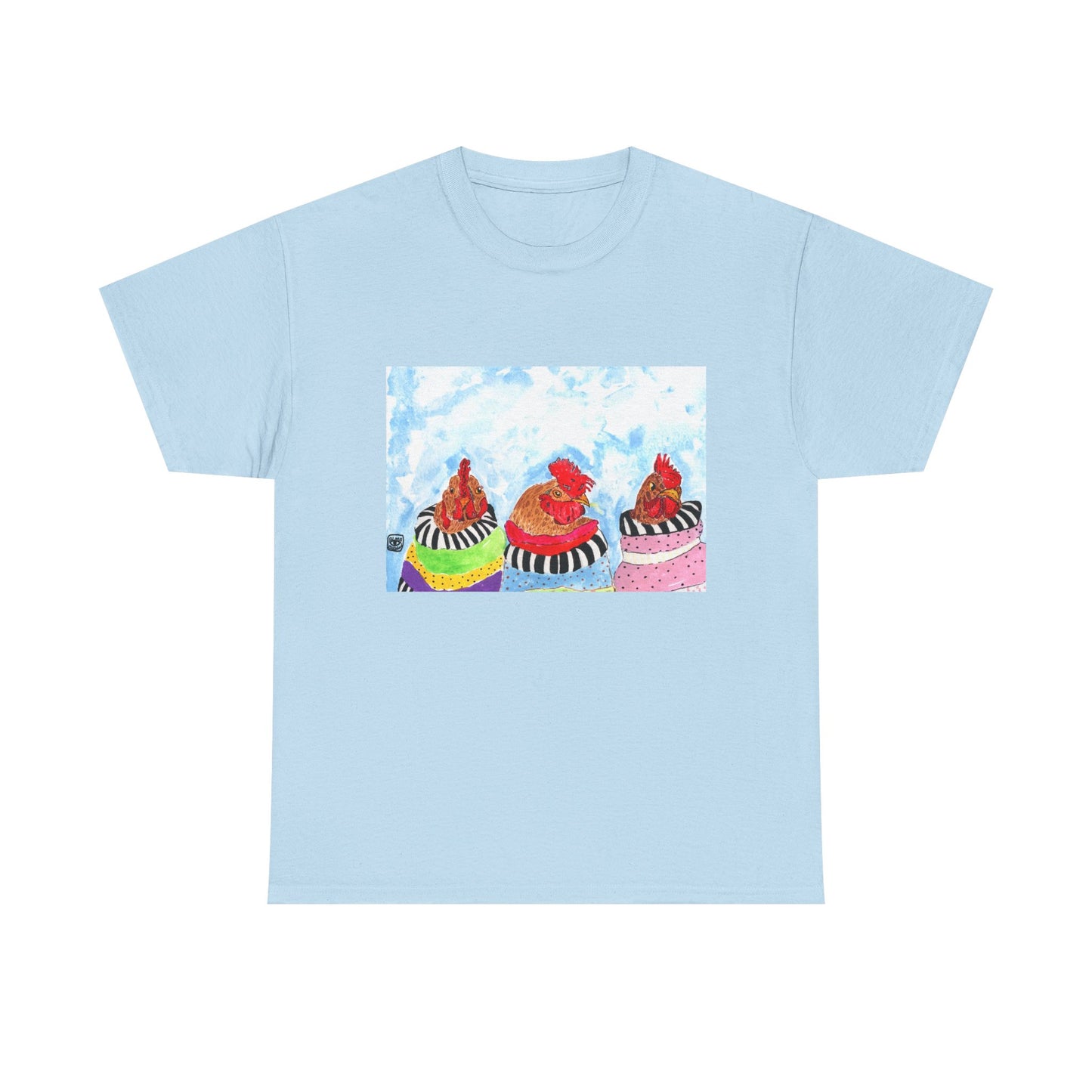 Happy Chickens Unisex Heavy Cotton Tee - Unique Graphic Design for Creative Souls