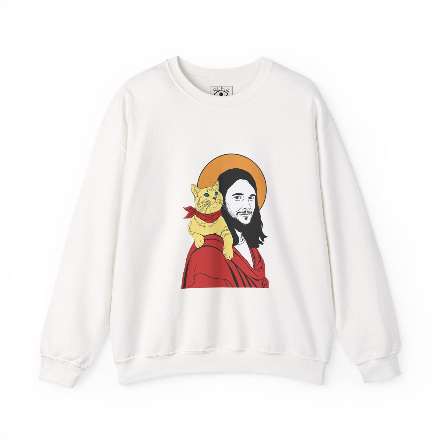 Jesus and cat Unisex Heavy Blend™ Crewneck Sweatshirt