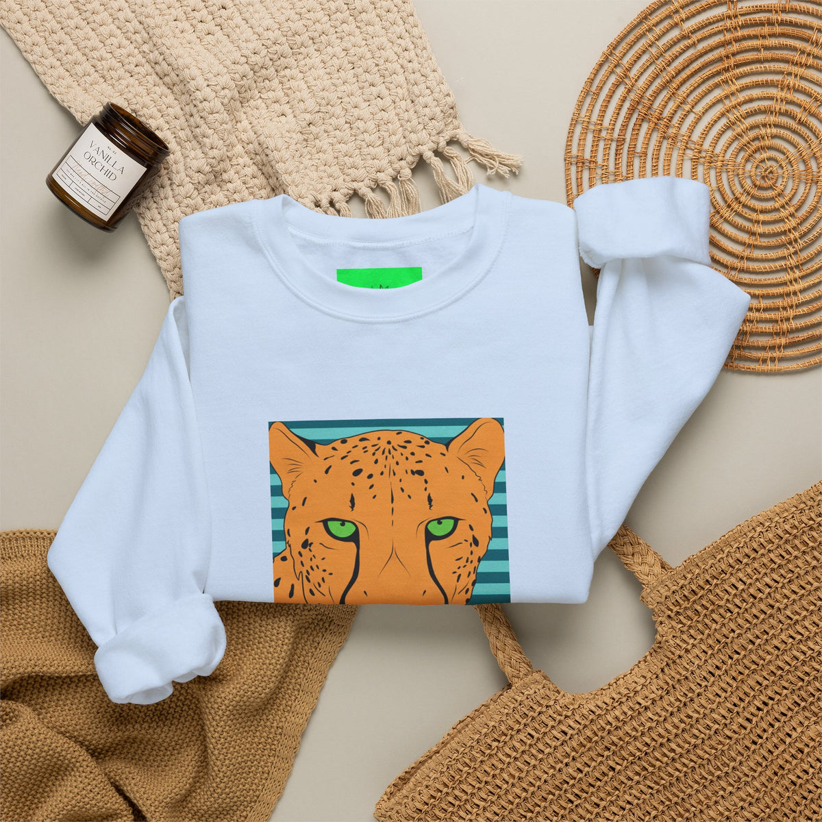 Bright leopard Unisex Heavy Blend™ Crewneck Sweatshirt