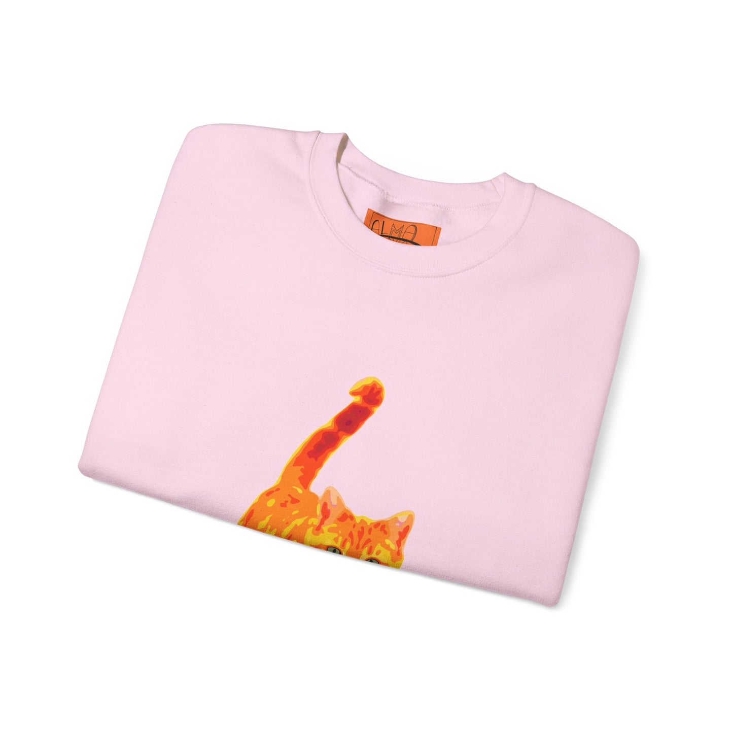 Cat Crewneck Sweatshirt — Orange Tabby Walking Graphic
