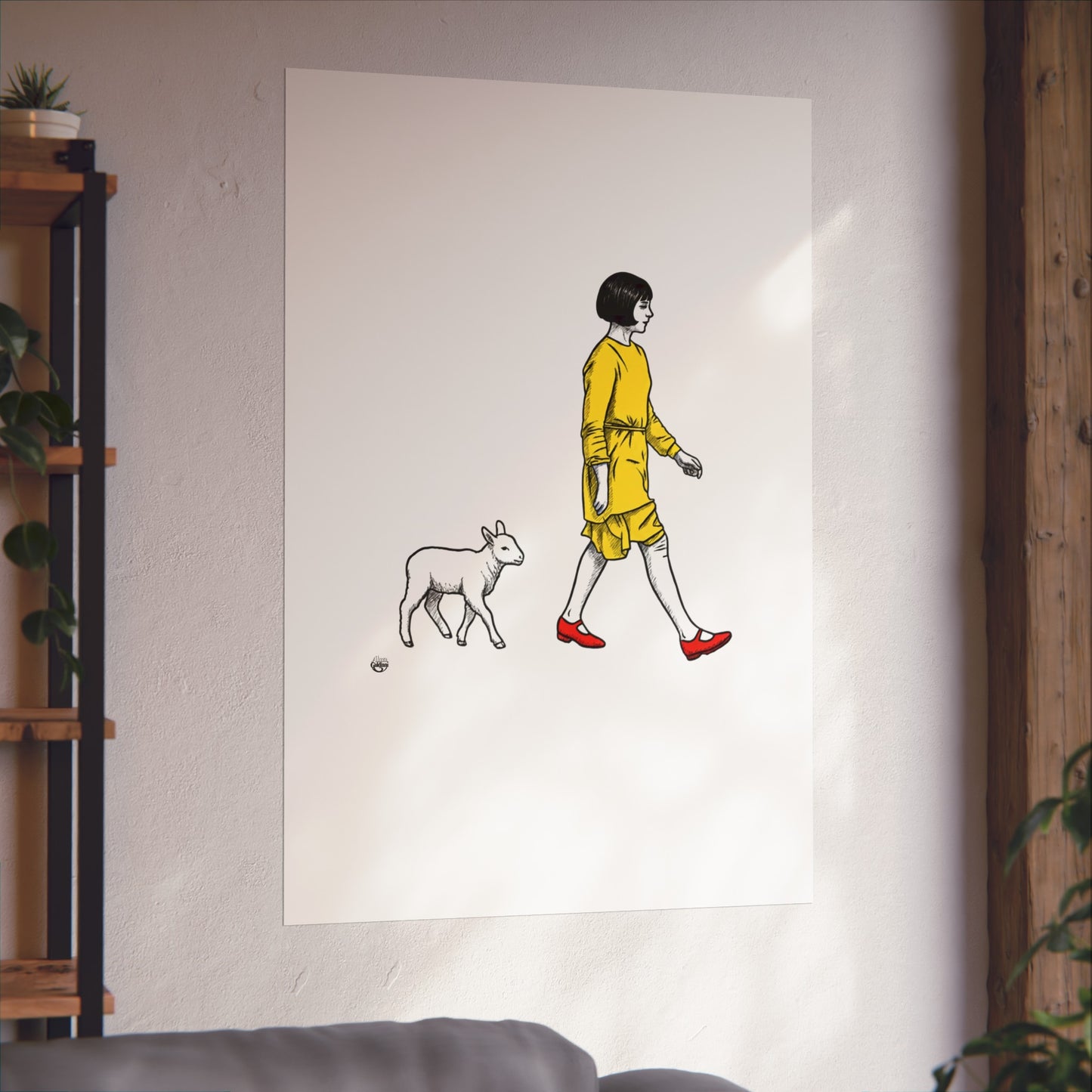 Violet and the lamb Fine Art Posters