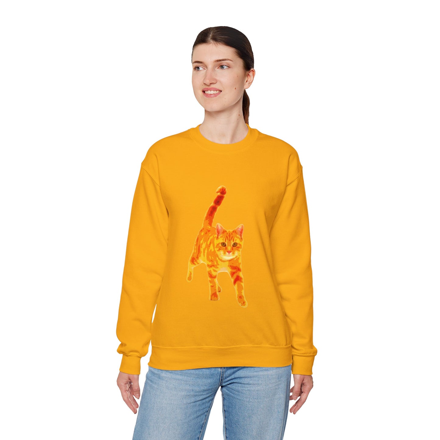 Cat Lover's Cozy Crewneck Sweatshirt - Perfect Gift for Pet Owners, Animal Lovers, Casual Wear, Birthdays, Cat-Themed Apparel