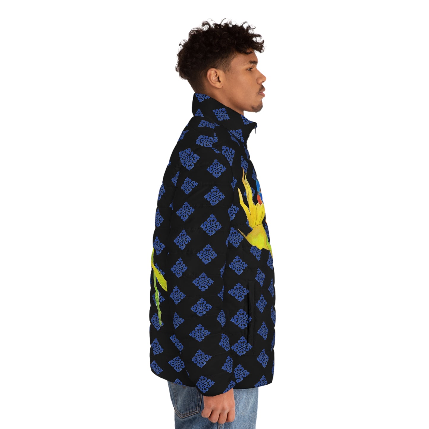 Parrot Men's Puffer Jacket (AOP)