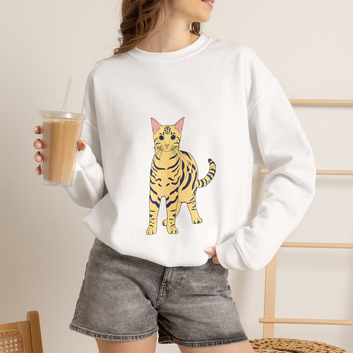 Bengal Cat cartoon Unisex Heavy Blend™ Crewneck Sweatshirt