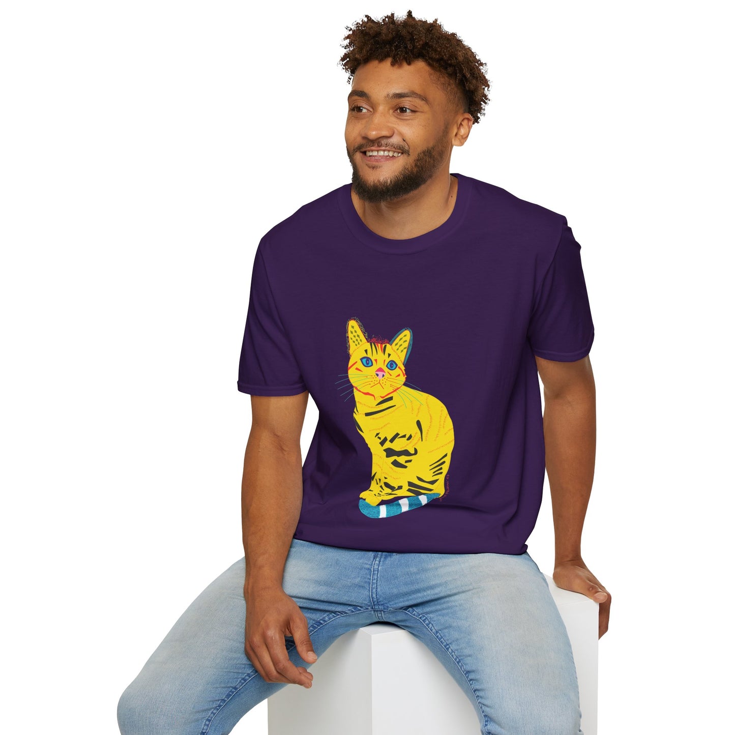 Yellow Cat Unisex Softstyle T-Shirt
