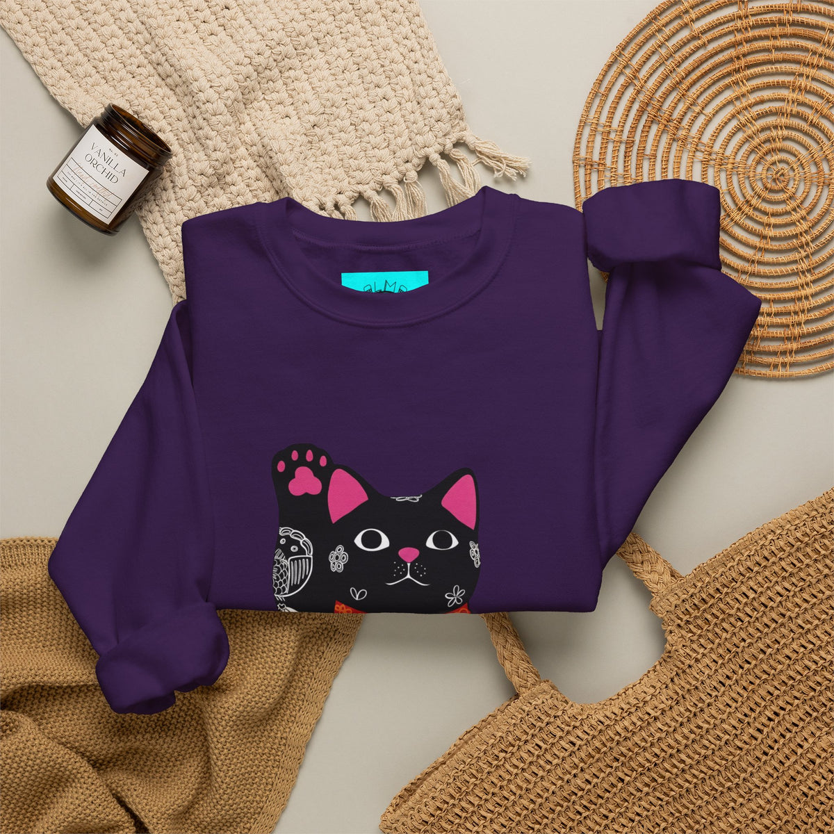 Good luck cat Unisex Heavy Blend™ Crewneck Sweatshirt