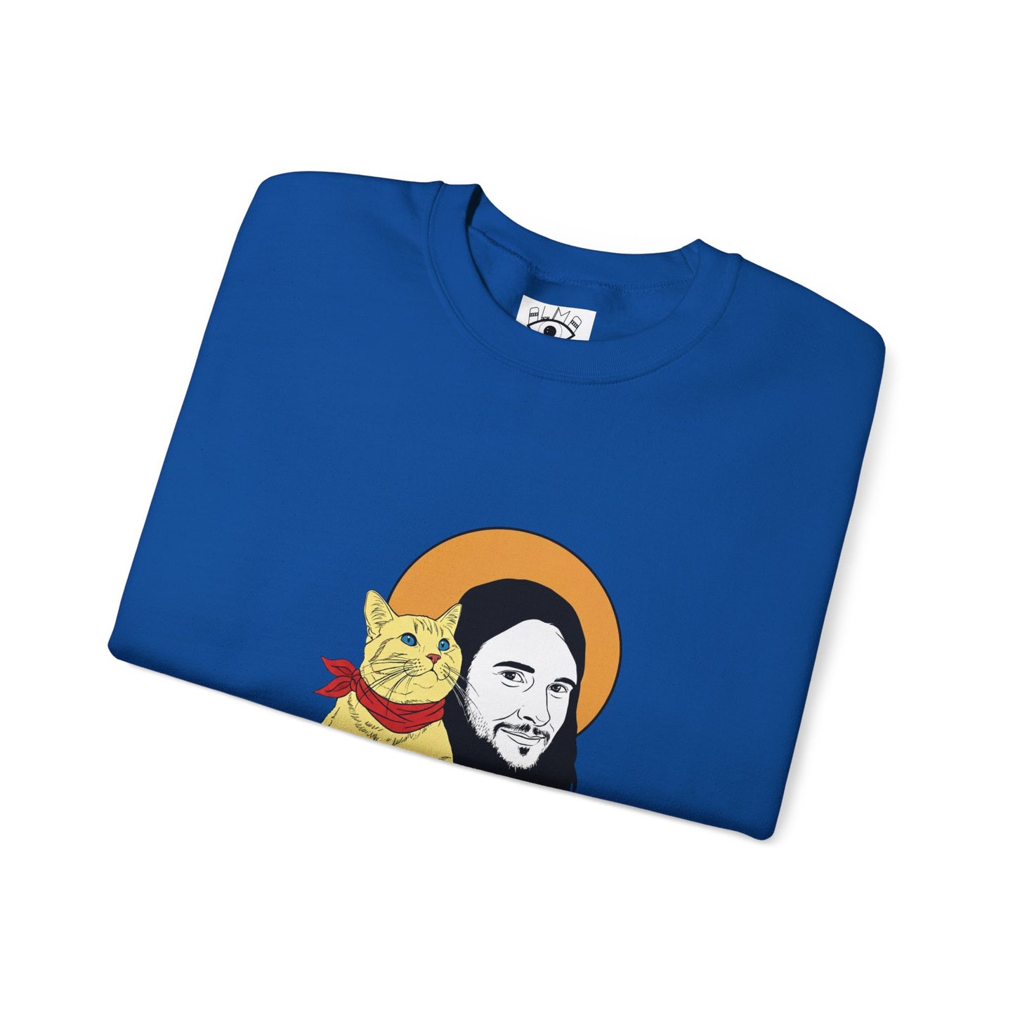 Jesus and cat Unisex Heavy Blend™ Crewneck Sweatshirt