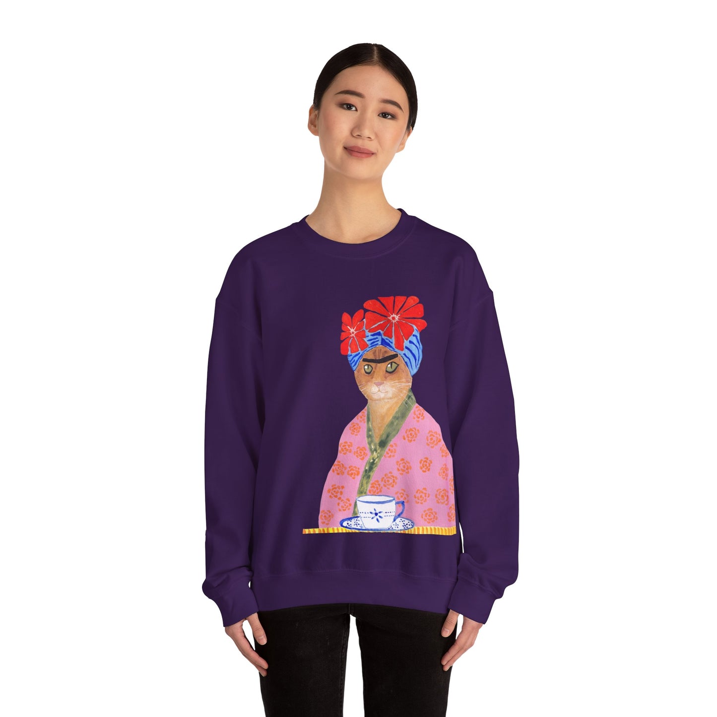 Frida Cat Unisex Heavy Blend™ Crewneck Sweatshirt