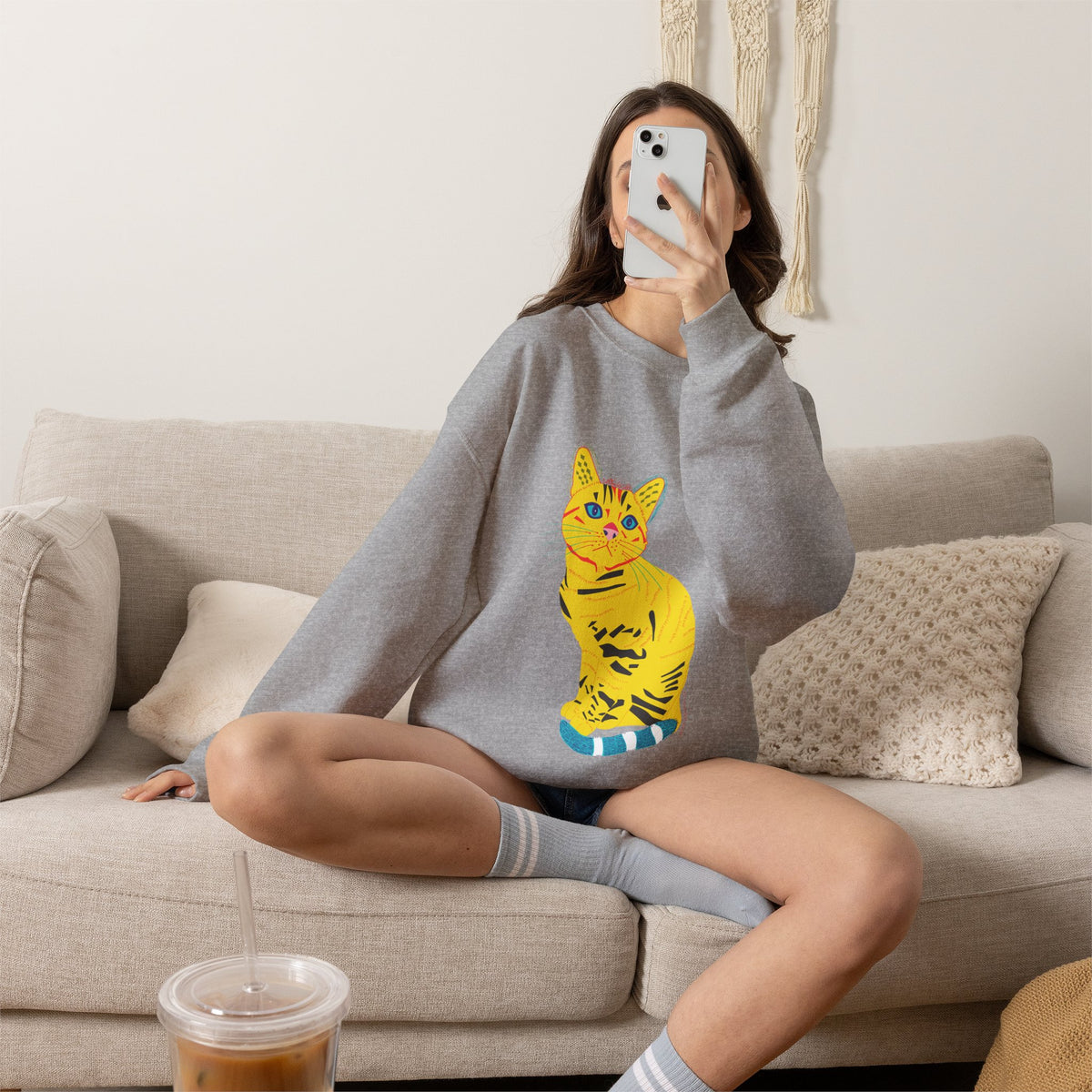 Yellow Cat Unisex Heavy Blend™ Crewneck Sweatshirt