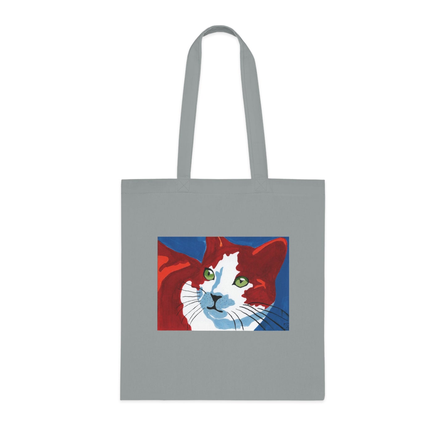 Artistic Cat Cotton Tote Bag - Eco-Friendly Shopper