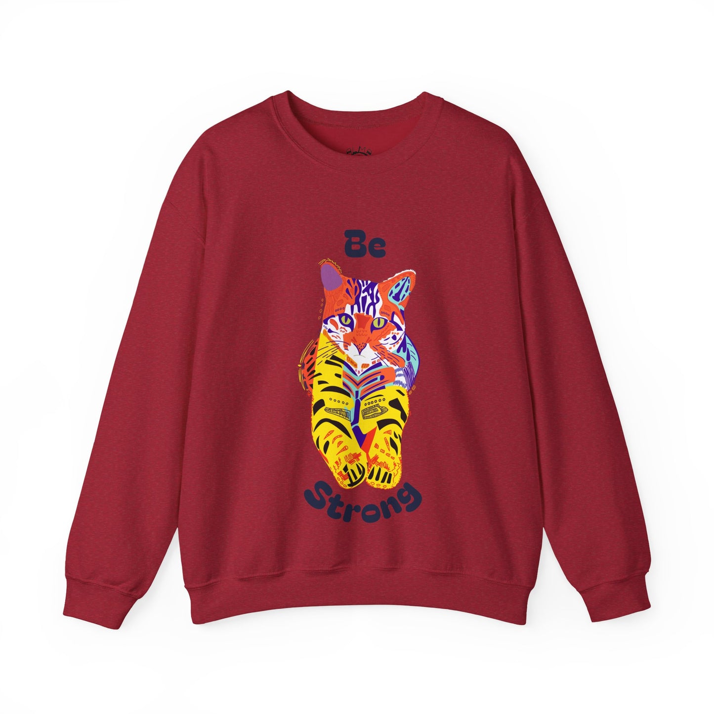 Tiger Cat Be Strong Unisex Heavy Blend™ Crewneck Sweatshirt