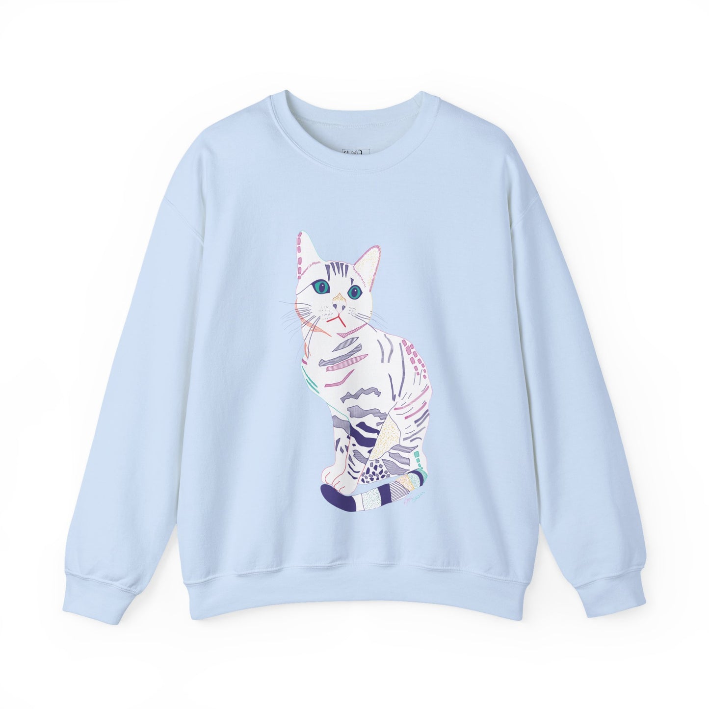 Cat Lover Sweatshirt, Cozy Cat  white Design, Cute Gift for Cat Owners, Unisex Crewneck, Pet Lover Apparel, Perfect for Everyday Comfort