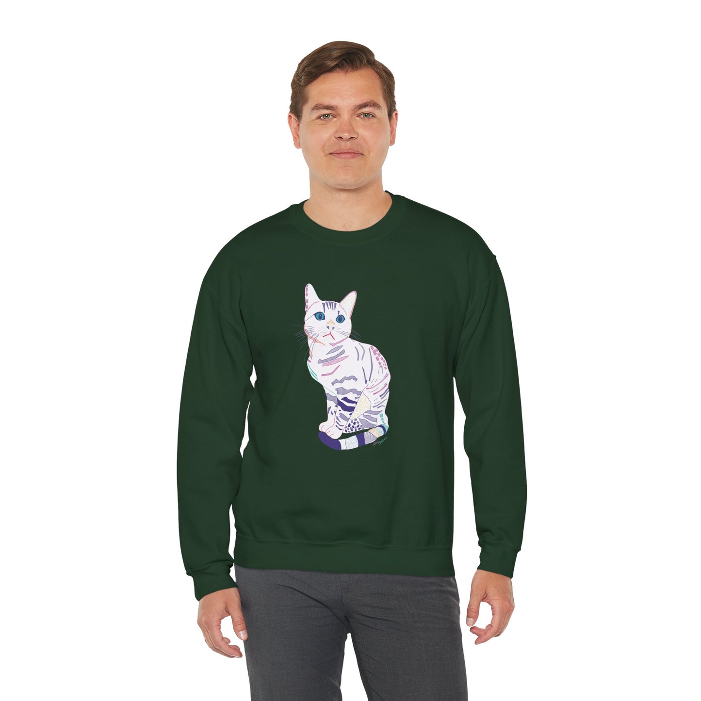 White Cat Unisex Heavy Blend™ Crewneck Sweatshirt