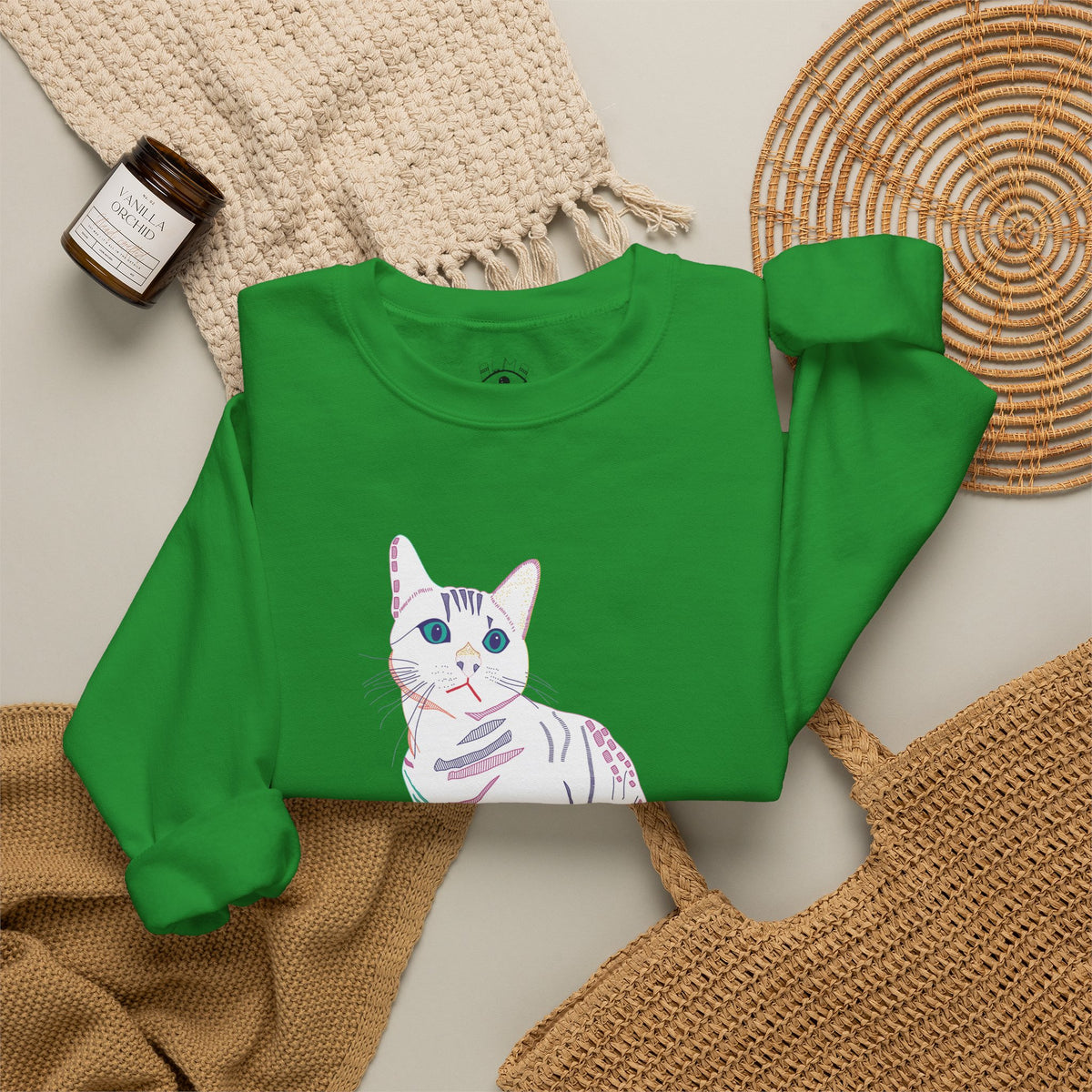 White Cat Unisex Heavy Blend™ Crewneck Sweatshirt