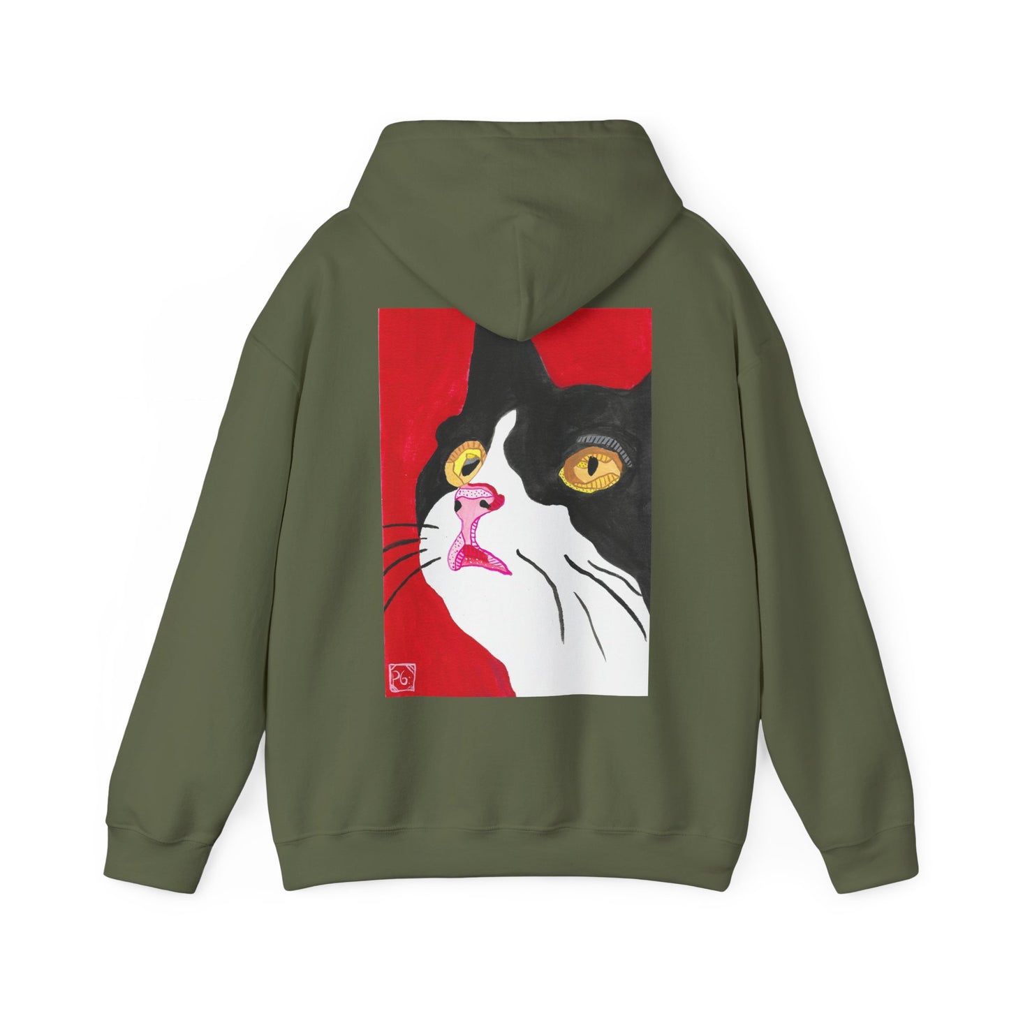 Cat Lover's Unisex Heavy Blend Hoodie - Artistic Cat Design