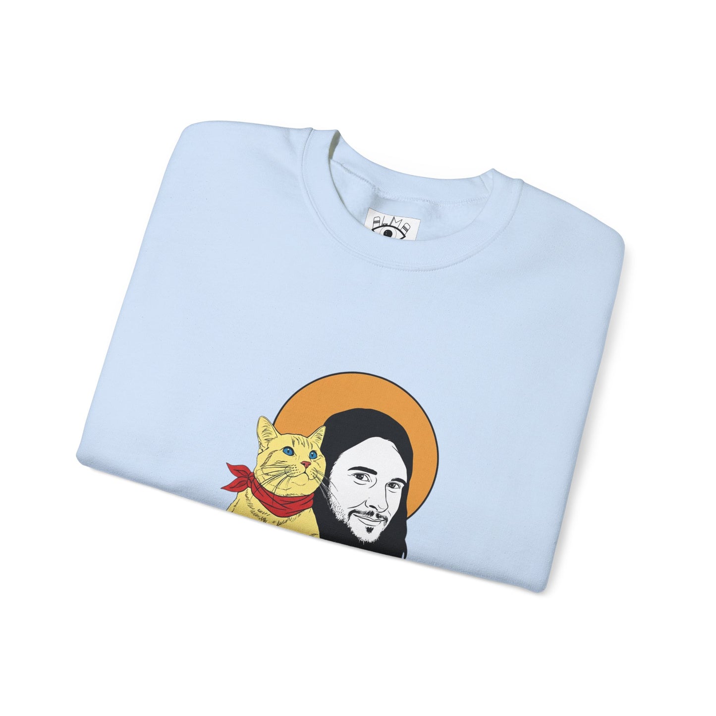 Jesus and cat Unisex Heavy Blend™ Crewneck Sweatshirt