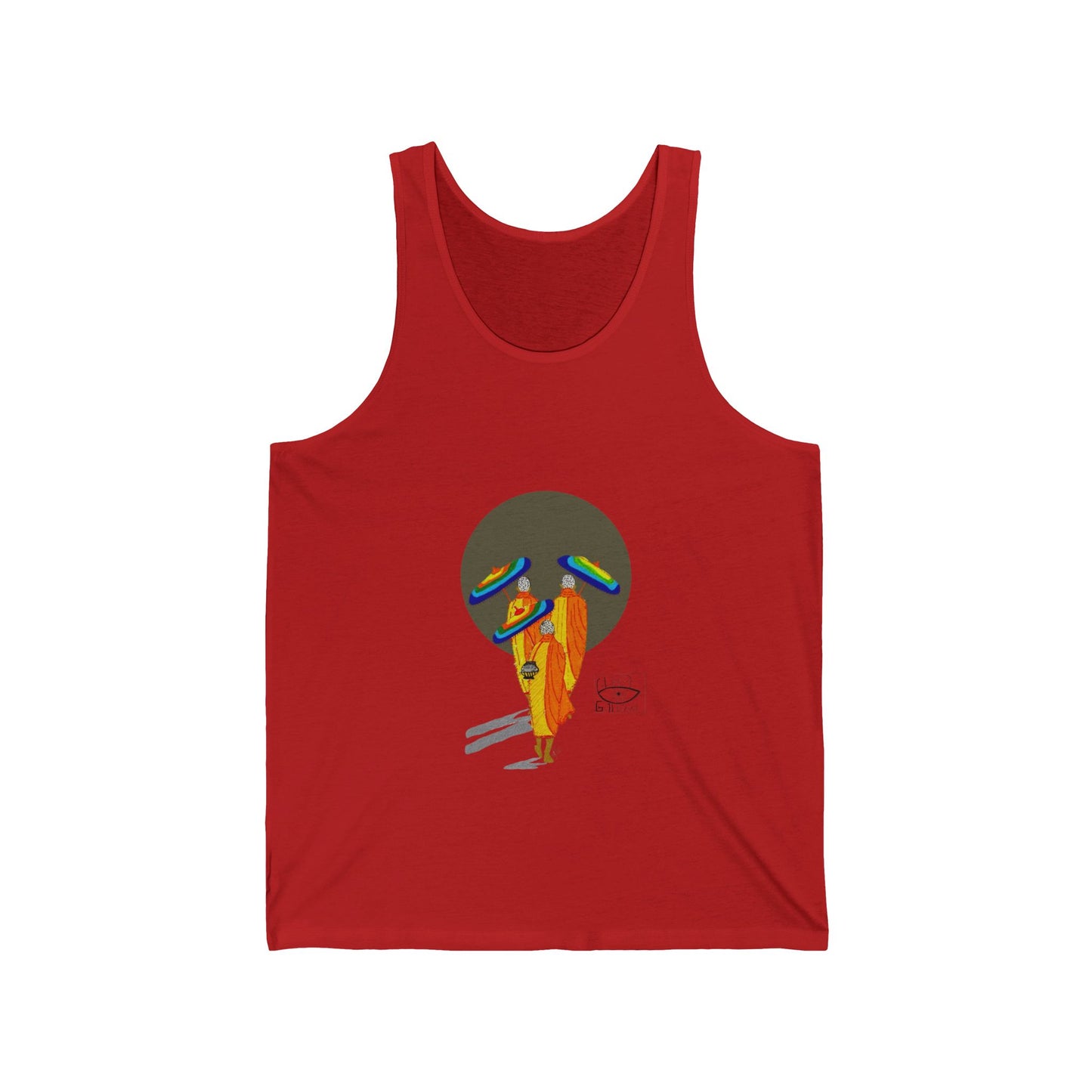 Vibrant Unisex Jersey Tank - Retro Art Tee, Summer Fashion, Beach Wear, Festival Apparel, Casual Outfit