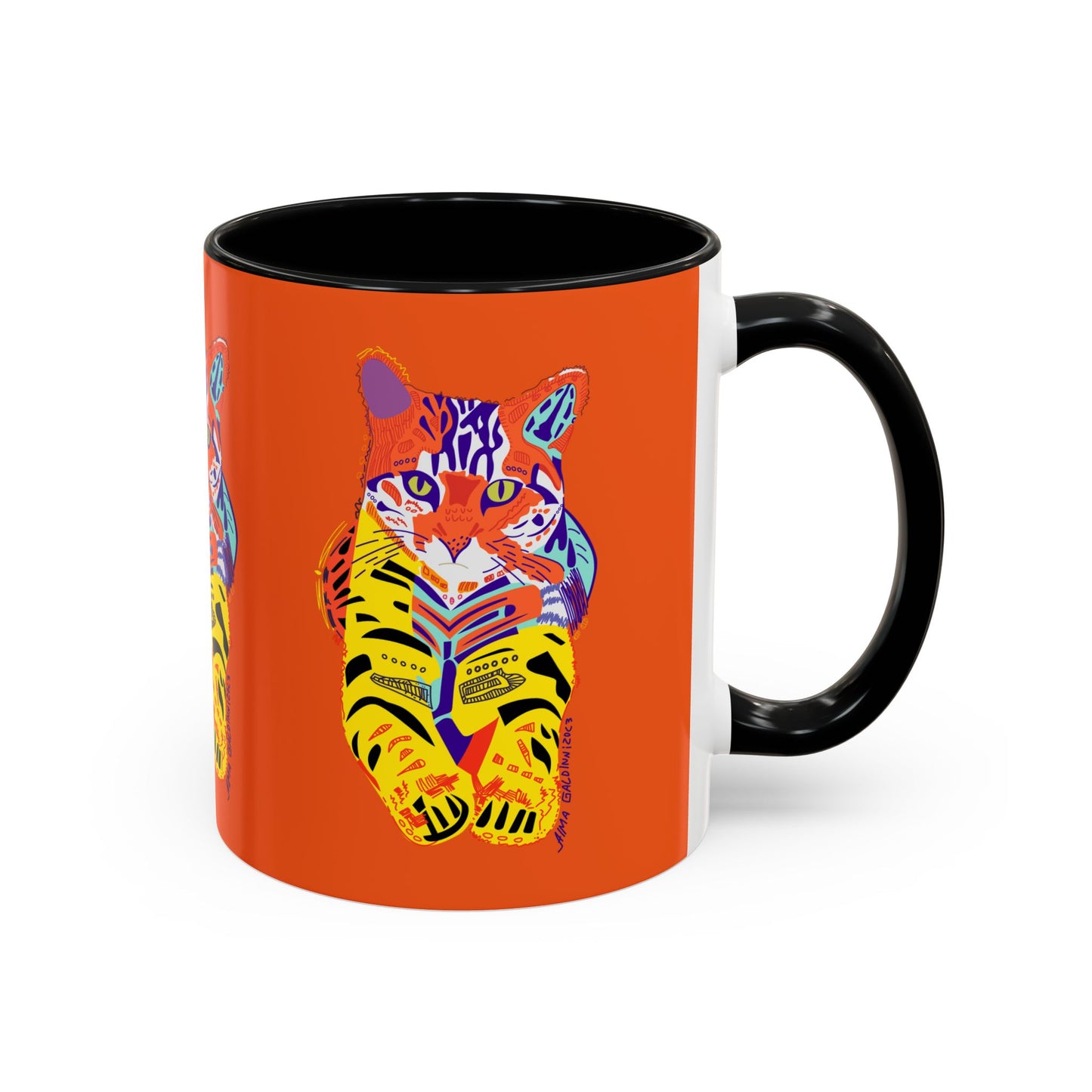 Mug - Tiger Design Accent Coffee Mug (11, 15oz)