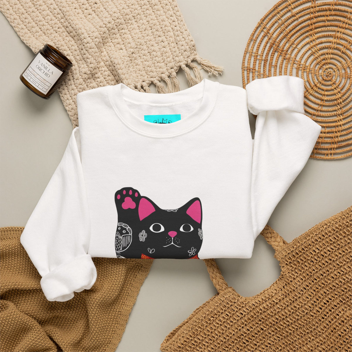 Good luck cat Unisex Heavy Blend™ Crewneck Sweatshirt
