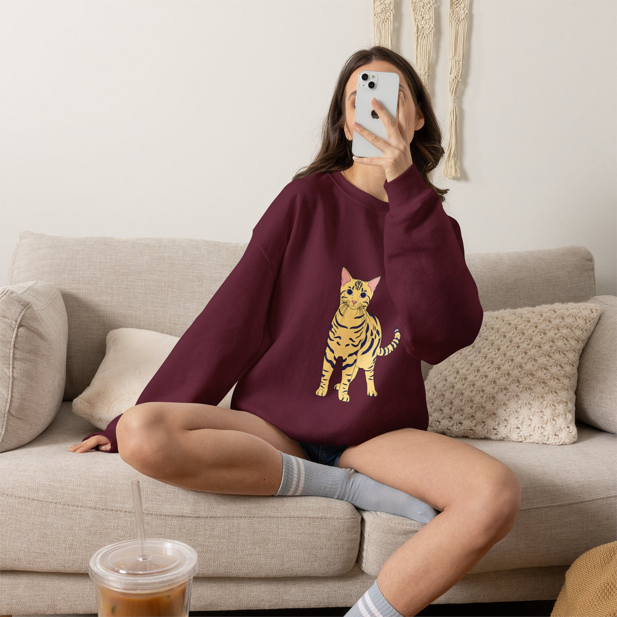 Bengal Cat cartoon Unisex Heavy Blend™ Crewneck Sweatshirt