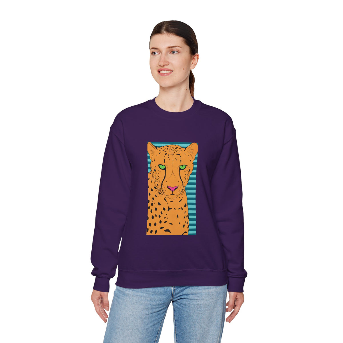 Bright leopard Unisex Heavy Blend™ Crewneck Sweatshirt