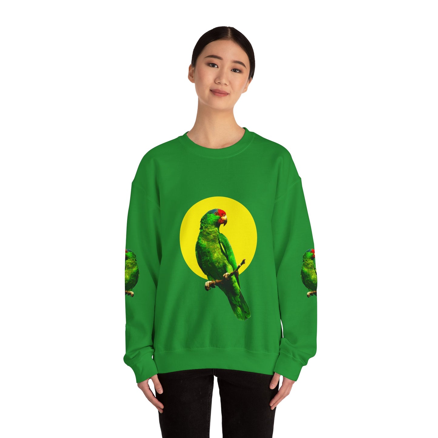 Vibrant Parrot Sweatshirt, Colorful Bird Apparel, Nature Lover Gift, Animal Print Crewneck, Casual Wear, Eco-Friendly Fashion