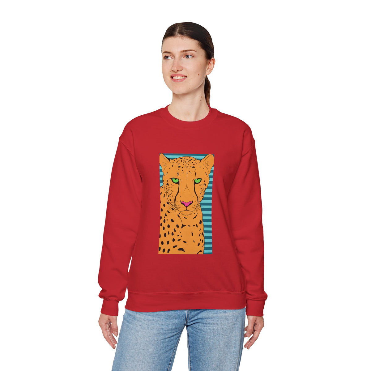 Bright leopard Unisex Heavy Blend™ Crewneck Sweatshirt
