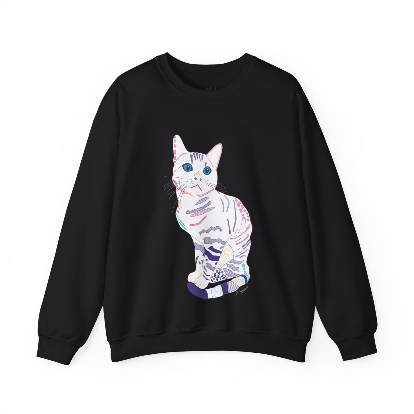 Cat Lover Sweatshirt, Cozy Cat  white Design, Cute Gift for Cat Owners, Unisex Crewneck, Pet Lover Apparel, Perfect for Everyday Comfort