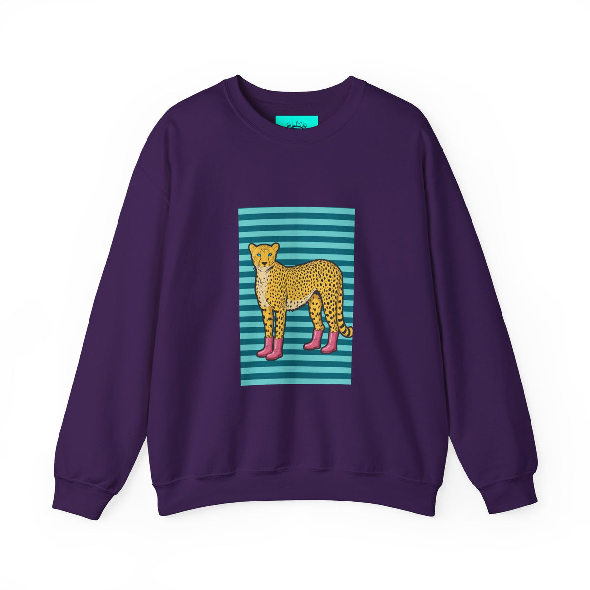 Cheetah in pink boots Unisex Heavy Blend™ Crewneck Sweatshirt