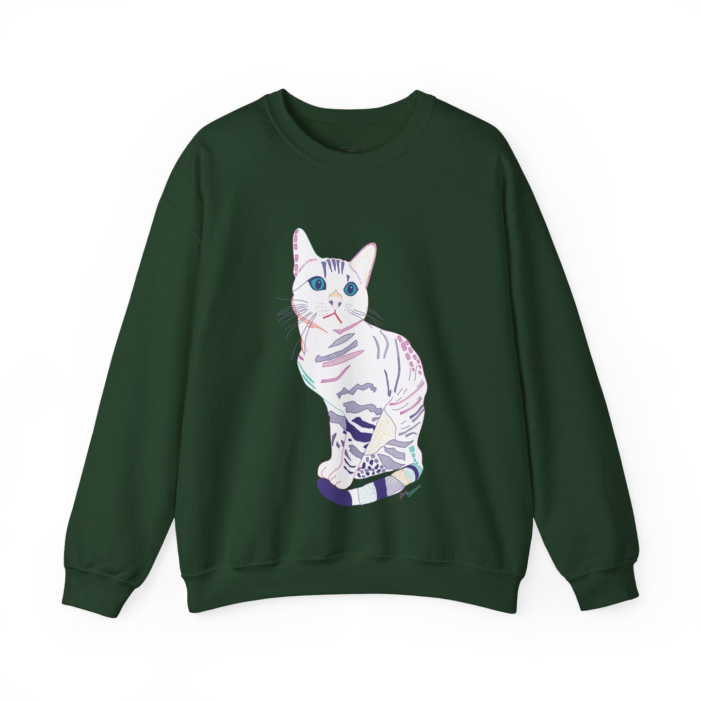 Cat Lover Sweatshirt, Cozy Cat  white Design, Cute Gift for Cat Owners, Unisex Crewneck, Pet Lover Apparel, Perfect for Everyday Comfort