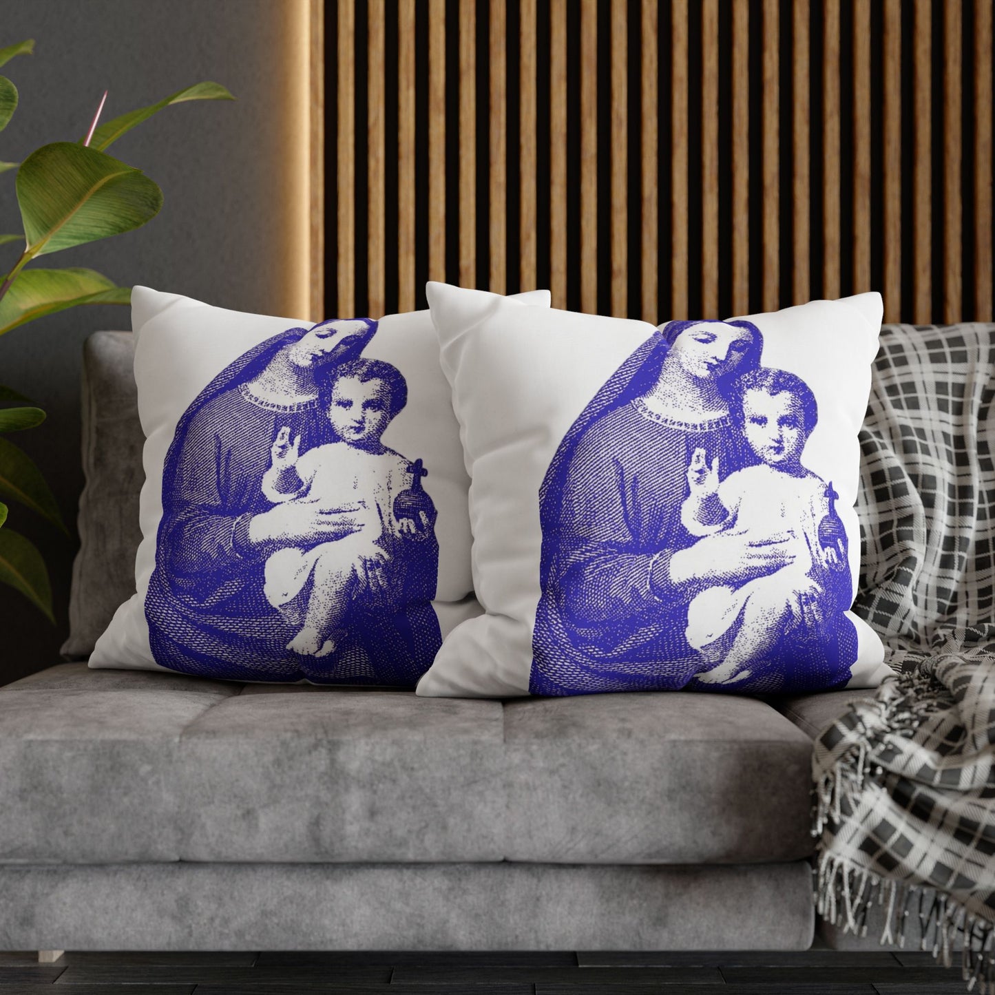 Saint Mary Square Poly Canvas Pillowcase