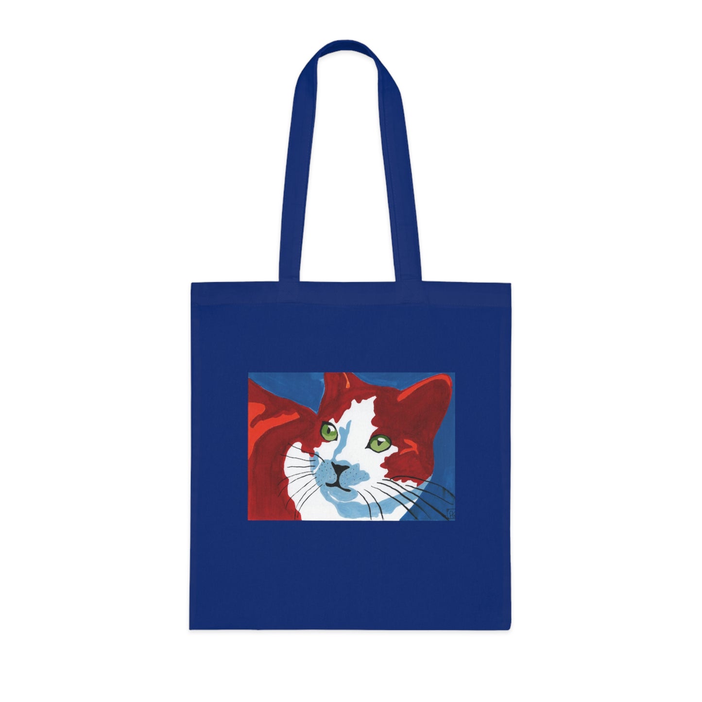Artistic Cat Cotton Tote Bag - Eco-Friendly Shopper