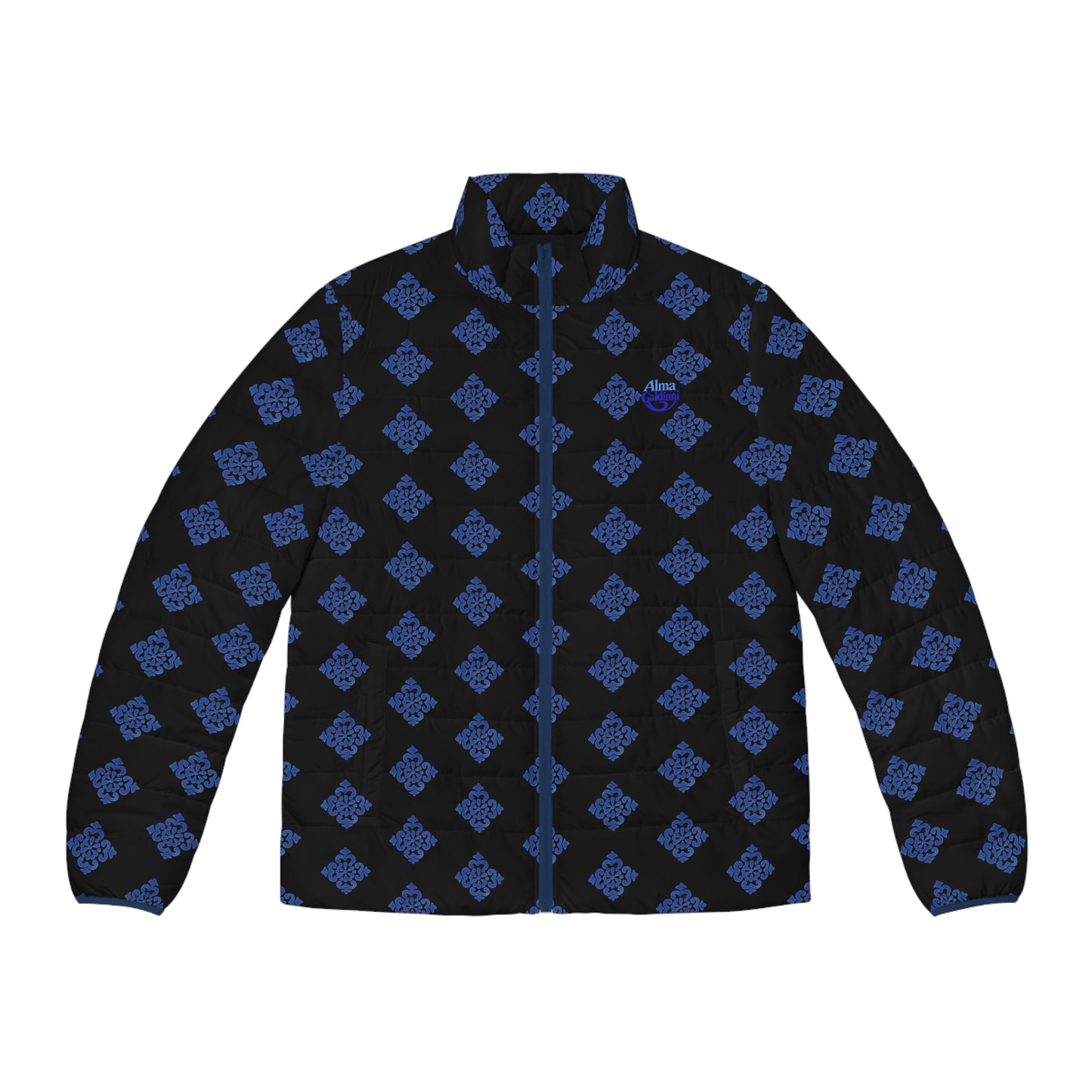 Red  Tiger Men's Puffer Jacket (AOP)