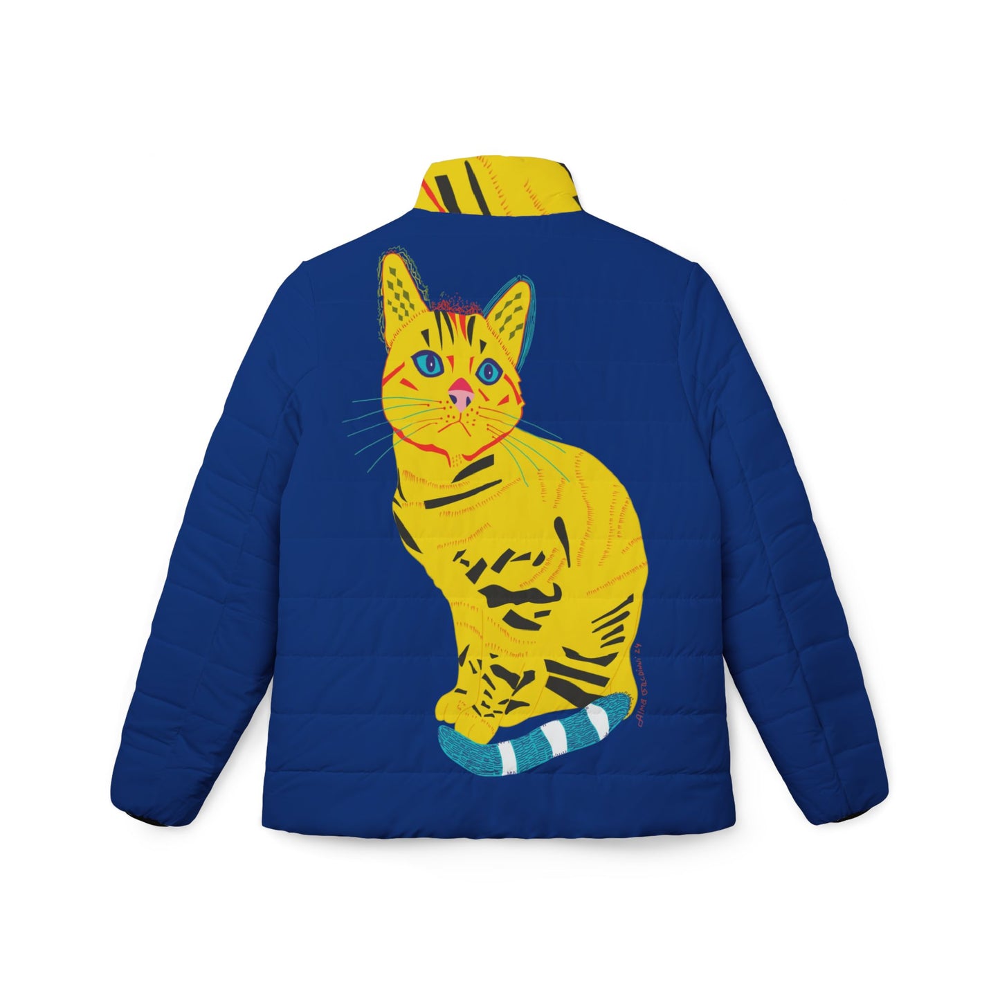 Yellow Cat Women’s Puffer Jacket (AOP)