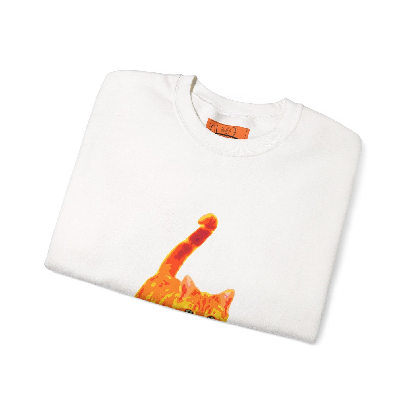 Cat Crewneck Sweatshirt — Orange Tabby Walking Graphic
