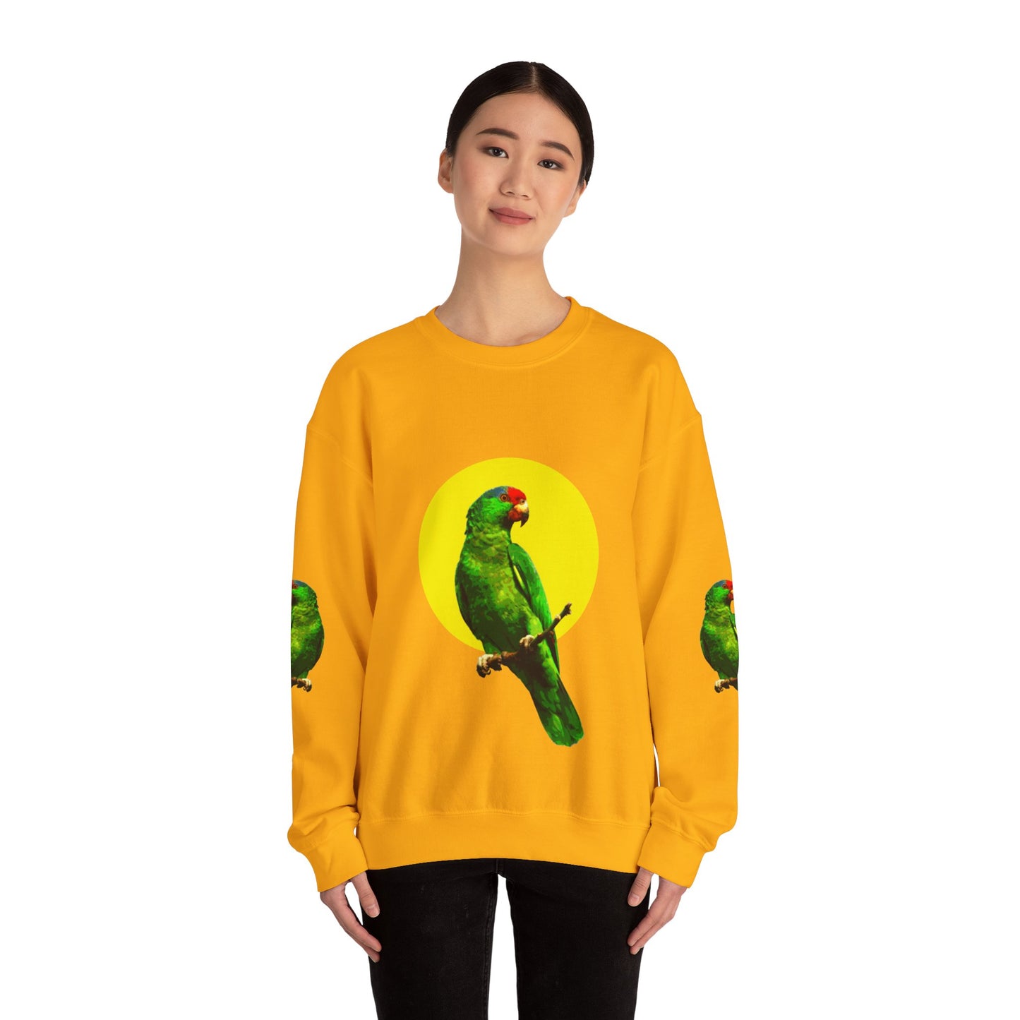 Vibrant Parrot Sweatshirt, Colorful Bird Apparel, Nature Lover Gift, Animal Print Crewneck, Casual Wear, Eco-Friendly Fashion