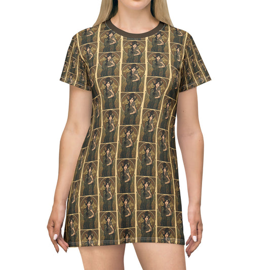 Grey Cat T-Shirt Dress (AOP)