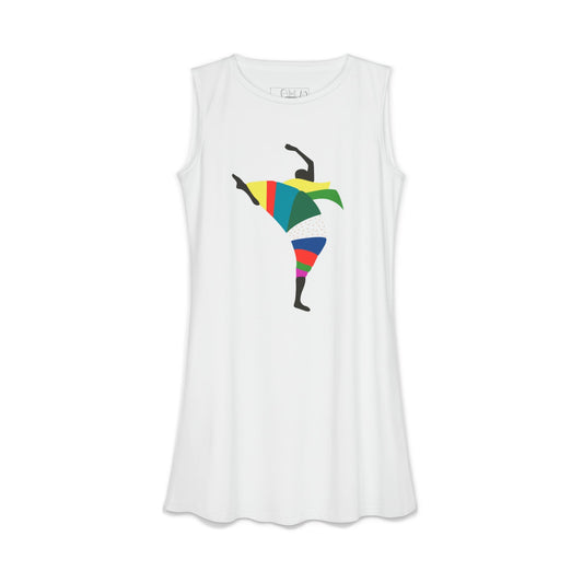 Vibrant Dance Women's Casual Dress, Boho AOP Dress, Summer Fashion, Beach Dress, Festival Wear, Everyday Casual Dress
