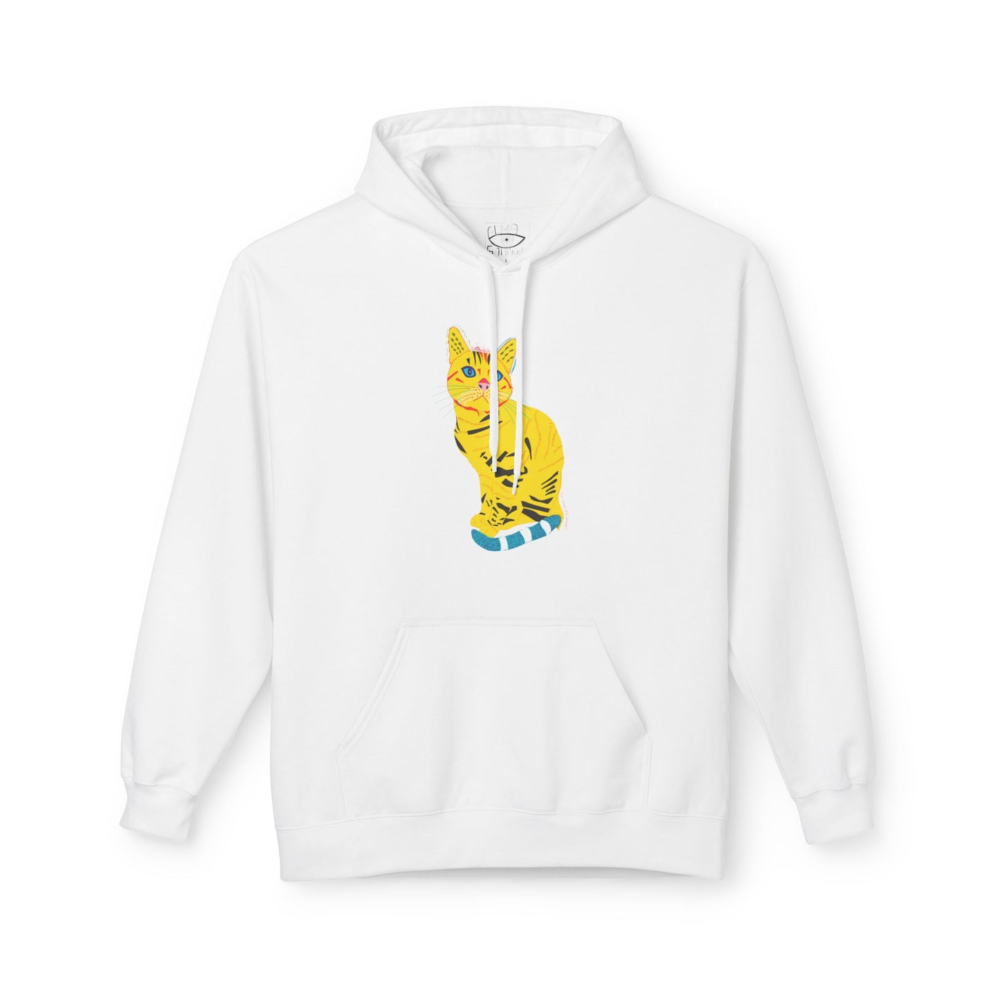 Yellow  Cat Hoodie — Vibrant  Cat Graphic Pullover