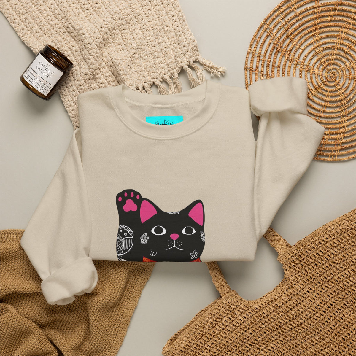 Good luck cat Unisex Heavy Blend™ Crewneck Sweatshirt