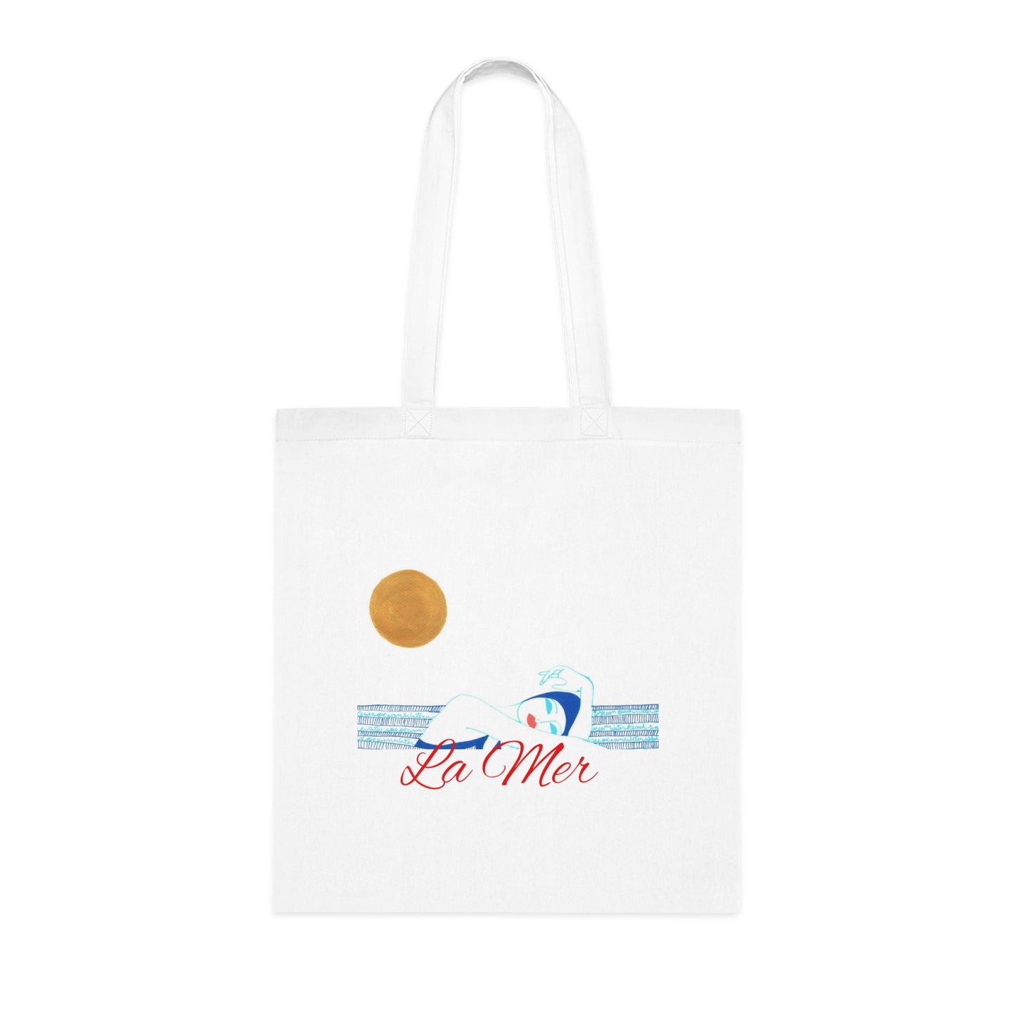 Beach Vibes Cotton Tote | La Mer Tote Bag | Eco-Friendly Shopping Bag | Summer Essentials | Beach Day Tote | Gift for Her