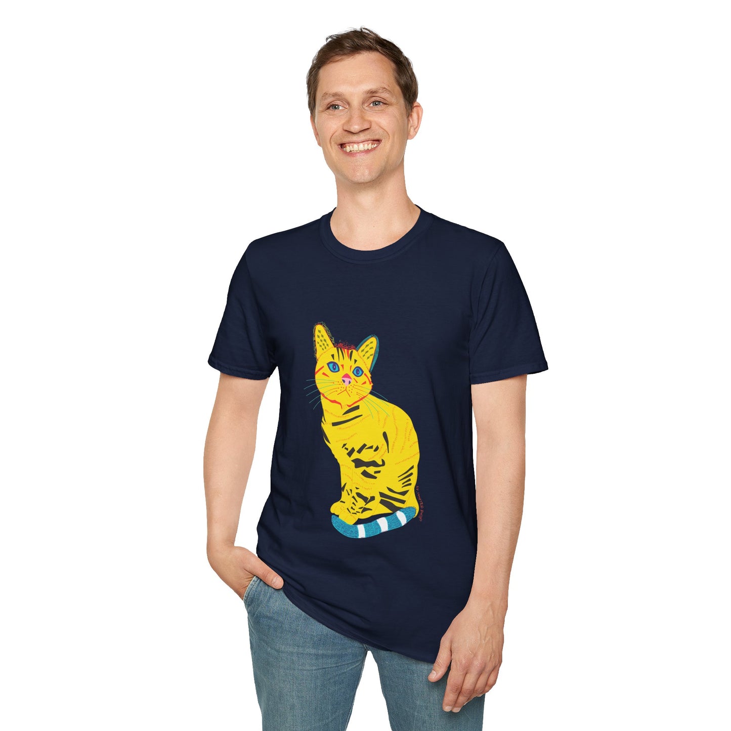 Yellow Cat Unisex Softstyle T-Shirt
