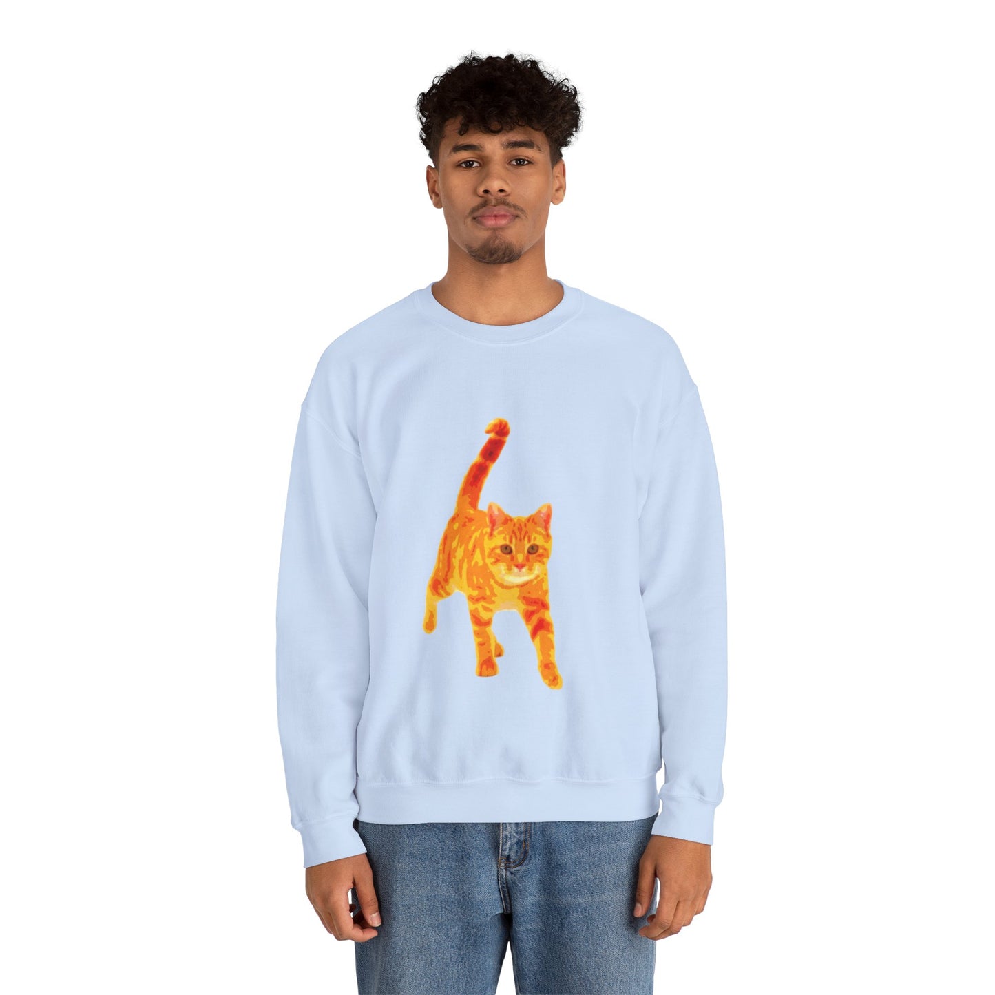 Cat Lover's Cozy Crewneck Sweatshirt - Perfect Gift for Pet Owners, Animal Lovers, Casual Wear, Birthdays, Cat-Themed Apparel